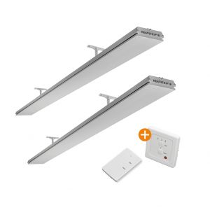 2x Heatstrip Elegance Elektrische Terrasverwarming 3600 Watt + Remote